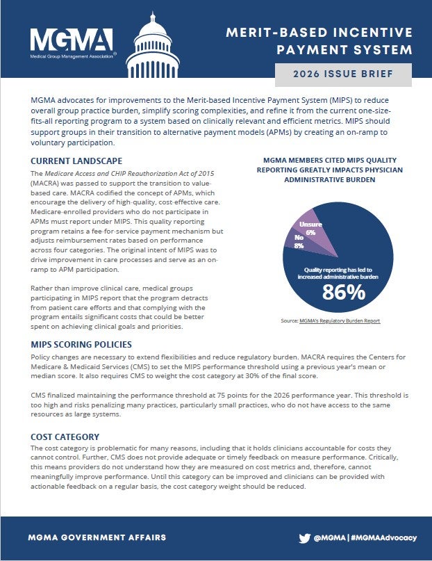 MGMA 2026 MIPS Position Paper