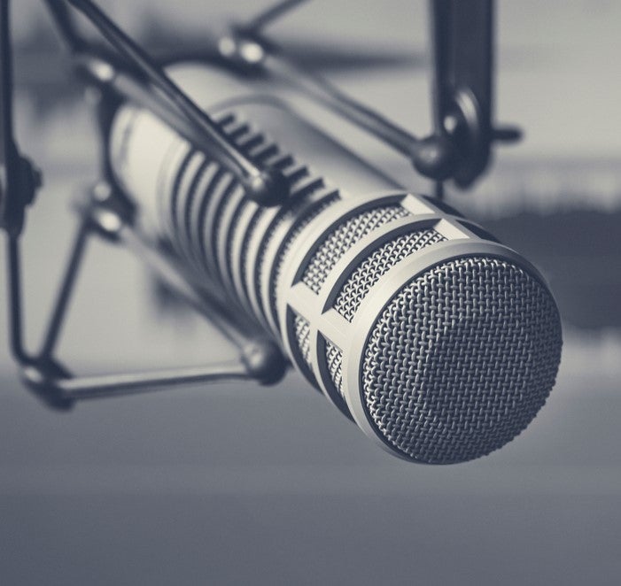 A close up of a microphone