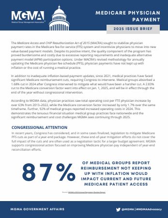 MGMA 2025 Medicare Physician Payment Position Paper